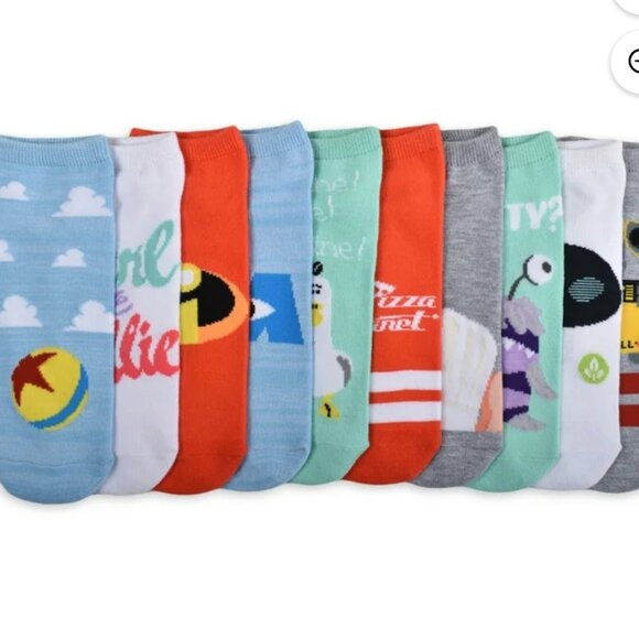 PIXAR WOMEN'S MOMENTS 10-PACK-LOW-CUT SOCKS SHOE SIZE 4-10 - Picture 2 of 9